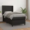Image de vidaXL Sommier à lattes de lit avec matelas Noir 100x200 cm Similicuir