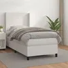 Image de vidaXL Sommier à lattes de lit avec matelas Blanc 100x200cm Similicuir