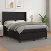 Image de vidaXL Vidaxl Lit À Sommier Tapissier Avec Matelas Noir 140x190 Cm Similicuir