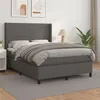 Image de vidaXL Sommier à lattes de lit avec matelas Gris 140x200 cm Similicuir