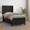 Image de vidaXL Sommier à lattes de lit avec matelas Noir 100x200 cm Similicuir