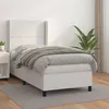 Image de vidaXL Sommier à lattes de lit avec matelas Blanc 100x200cm Similicuir3132424