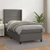 Image de vidaXL Sommier à lattes de lit avec matelas Gris 100x200 cm Similicuir