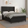 Image de vidaXL Sommier à lattes de lit avec matelas Noir 140x200 cm Similicuir