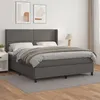 Image de vidaXL Sommier à lattes de lit avec matelas Gris 180x200 cm Similicuir