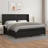 Image de vidaXL Sommier à lattes de lit avec matelas Noir 200x200 cm Similicuir