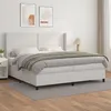 Image de vidaXL Sommier à lattes de lit avec matelas Blanc 200x200cm Similicuir