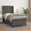 Image de vidaXL Sommier à lattes de lit avec matelas Gris 90x200 cm Similicuir