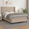 Image de vidaXL vidaXL Lit à sommier tapissier avec matelas Cappuccino 140x190 cm