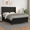 Image de vidaXL Sommier à lattes de lit avec matelas Noir 140x200 cm Similicuir