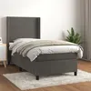 Image de vidaXL Sommier à lattes de lit et matelas Gris foncé 90x190 cm Velours