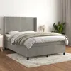 Image de vidaXL Sommier à lattes de lit et matelas Gris clair 140x200cm Velours