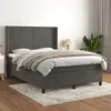Image de vidaXL Vidaxl Lit À Sommier Tapissier Et Matelas Gris Foncé 140x200cm Velours