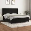 Image de vidaXL Sommier à lattes de lit et matelas Noir 160x200 cm Velours