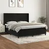 Image de 3132569 vidaXL Lit Ã  sommier tapissier et matelas Noir 160x200 cm Velours