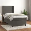 Image de vidaXL Sommier à lattes de lit et matelas Gris foncé 80x200 cm Velours