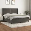 Image de vidaXL Sommier à lattes de lit et matelas Gris foncé 180x200cm Velours