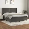 Image de 3132634 vidaXL Lit Ã  sommier tapissier et matelas Gris foncÃ© 180x200cm Velours