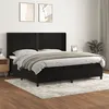 Image de vidaXL Sommier à lattes de lit et matelas Noir 200x200 cm Velours