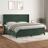 Image de vidaXL Sommier à lattes de lit et matelas Vert foncé 200x200cm Velours