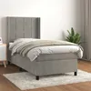 Image de vidaXL Sommier à lattes de lit et matelas Gris clair 100x200cm Velours
