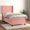 Image de vidaXL Sommier à lattes de lit avec matelas Rose 100x200 cm Velours