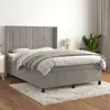 Image de vidaXL Sommier à lattes de lit et matelas Gris clair 140x200cm Velours