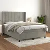 Image de 3132681 vidaXL Lit Ã  sommier tapissier et matelas Gris clair 140x200cm Velours