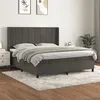Image de vidaXL Sommier à lattes de lit et matelas Gris foncé 160x200cm Velours