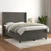 Image de vidaXL Sommier à lattes de lit et matelas Gris foncé 140x190cm Velours3132736