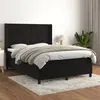 Image de vidaXL Sommier à lattes de lit avec matelas Noir 140x200 cm Velours