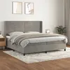 Image de vidaXL Sommier à lattes de lit et matelas Gris clair 200x200cm Velours