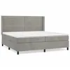 Image de Lit Ã  sommier tapissier et matelas Gris clair 200x200cm Velours