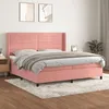 Image de 3132764 vidaXL Lit Ã  sommier tapissier avec matelas Rose 200x200 cm Velours