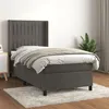 Image de vidaXL Sommier à lattes de lit avec matelas Gris foncé 100x200 cm