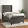 Image de vidaXL Lit Ã  sommier tapissier avec matelas Gris foncÃ© 100x200 cm