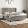 Image de vidaXL Sommier à lattes de lit et matelas Gris clair 180x200cm Velours