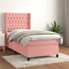 Image de vidaXL Sommier à lattes de lit avec matelas Rose 90x190 cm Velours