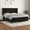 Image de Vidaxl Lit Ã  Sommier Tapissier Avec Matelas Noir 180x200 Cm Velours