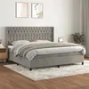 Image de vidaXL Sommier à lattes de lit et matelas Gris clair 200x200cm Velours