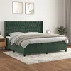 Image de vidaXL Sommier à lattes de lit et matelas Vert foncé 200x200cm Velours