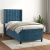 Image de vidaXL Sommier à lattes de lit avec matelas Bleu foncé 100x200 cm