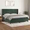 Image de vidaXL Sommier à lattes de lit et matelas Vert foncé 200x200cm Velours