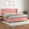 Image de vidaXL Vidaxl Lit À Sommier Tapissier Avec Matelas Rose 200x200 Cm Velours