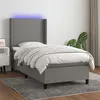 Image de vidaXL Sommier à lattes de lit matelas LED Gris foncé 80x200 cm Tissu
