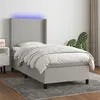 Image de vidaXL Sommier à lattes de lit matelas LED Gris clair 90x190 cm Tissu