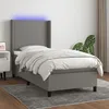 Image de vidaXL Sommier tapissier avec matelas et LED Gris foncÃ© 90x190cm Tissu