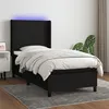 Image de vidaXL Sommier à lattes de lit matelas et LED Noir 100x200 cm Tissu
