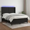 Image de vidaXL Sommier tapissier avec matelas et LED Noir 140x200 cm Tissu