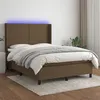 Image de vidaXL Sommier à lattes de lit matelas et LED Marron foncé 140x200 cm